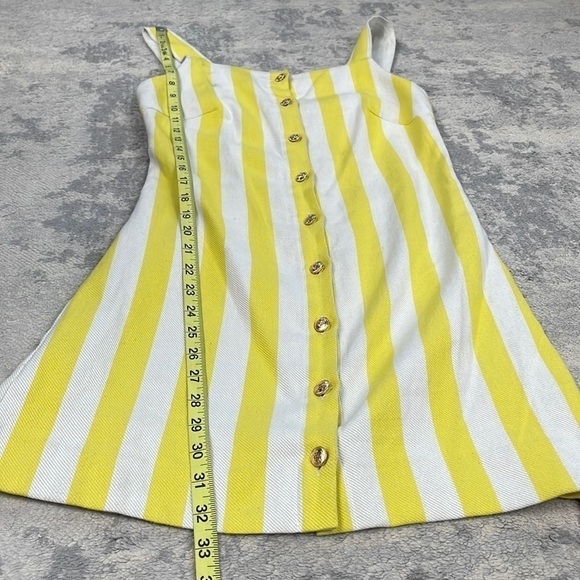 NWT Miguelina Pippa Striped Italian Jumper Dress Yellow White Sz S - Picture 9 of 16
